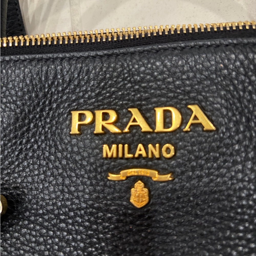 Prada Black and Gold Leather Satchel - Picture 5 of 12